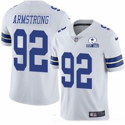 Nike Cowboys 92 Dorance Armstrong White Men Stitched With Established In 1960 Patch NFL Vapor Untouchable Limited Jersey