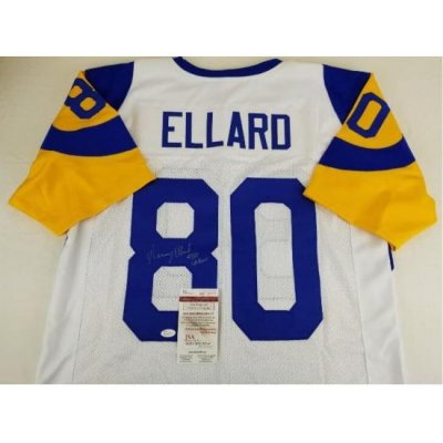 Men's Rams #80 Henry Ellard White NFL Throwback Jersey