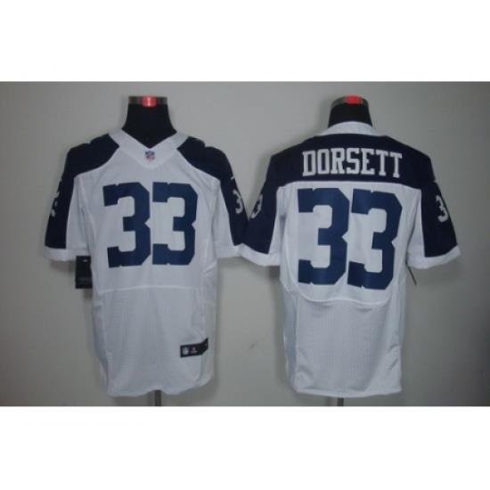 Nike Dallas Cowboys 33 Tony Dorsett White Elite Thanksgiving NFL Jersey