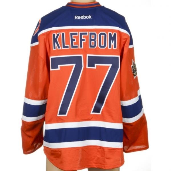 Edmonton Oilers #77 Klefbom Orange NHL Hockey Jersey