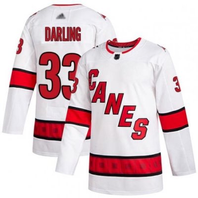 Hurricanes 33 Scott Darling White Road Authentic Stitched Hockey Jersey