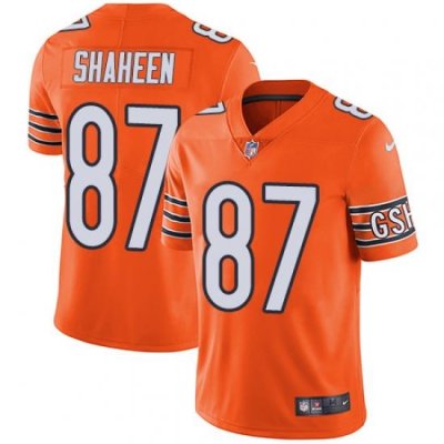 Nike Bears #87 Adam Shaheen Orange Mens Stitched NFL Limited Rush Jersey