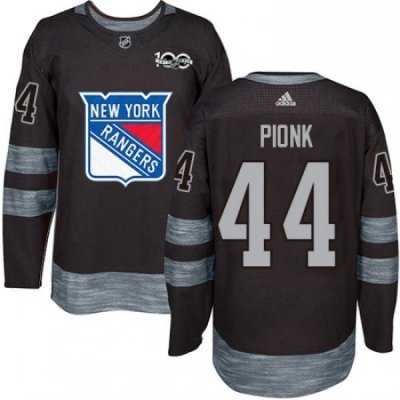 Mens Adidas New York Rangers 44 Neal Pionk Black 1917 2017 100th Anniversary Stitched NHL Jersey