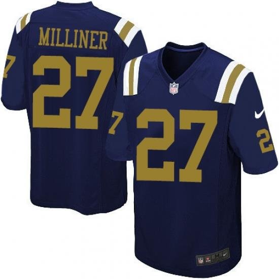 Youth Nike NeW York Jets #27 Dee Milliner Elite Navy Blue Alternate NFL Jersey