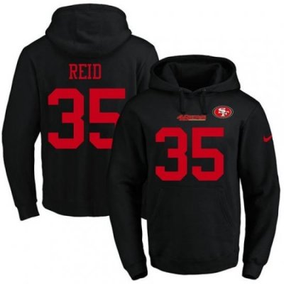 NFL Mens Nike San Francisco 49ers 35 Eric Reid Black Name Number Pullover Hoodie