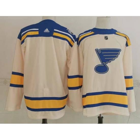 Men St Louis Blues Blank Cream 2022 Winter Classic Authentic Jersey