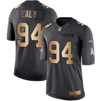 Nike Patriots #94 Kony Ealy Black Mens Stitched NFL Limited Gold Salute To Service Jersey