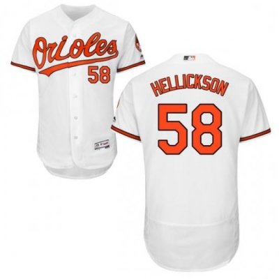 Mens Majestic Baltimore Orioles 58 Jeremy Hellickson White Flexbase Authentic Collection MLB Jersey