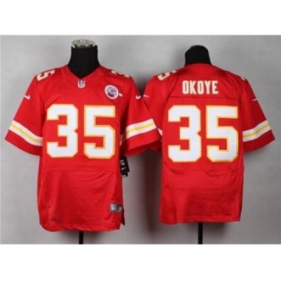 Nike kansas city chiefs 35 Christian Okoye red Elite NFL Jersey