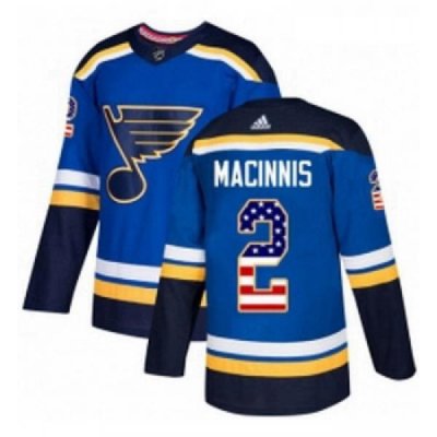 Youth Adidas St Louis Blues 2 Al Macinnis Authentic Blue USA Flag Fashion NHL Jersey