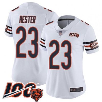 Women Chicago Bears 23 Devin Hester White Vapor Untouchable Limited Player 100th Season Football Jersey