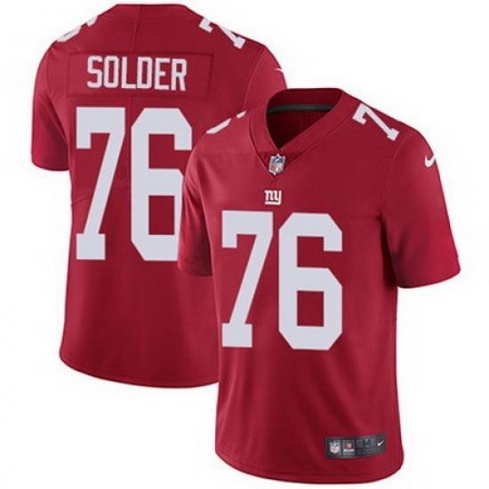 Nike Giants #76 Nate Solder Red Alternate Mens Stitched NFL Vapor Untouchable Limited Jersey