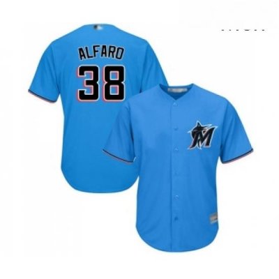 Mens Miami Marlins 38 Jorge Alfaro Replica Blue Alternate 1 Cool Base Baseball Jersey