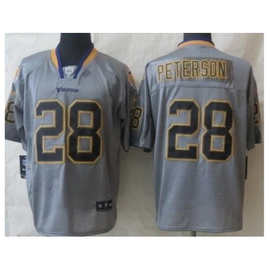 Nike Minnesota Vikings 28 Adrian Peterson Grey Elite Lights Out NFL Jersey