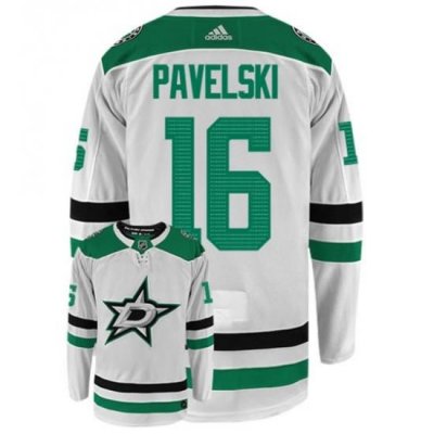 Men Adidas Dallas Starts 16 Joe Pavelski Authentic White Away NHL Hockey Jersey