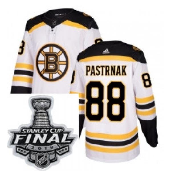 Mens Adidas Boston Bruins 88 David Pastrnak Authentic White Away NHL Jersey