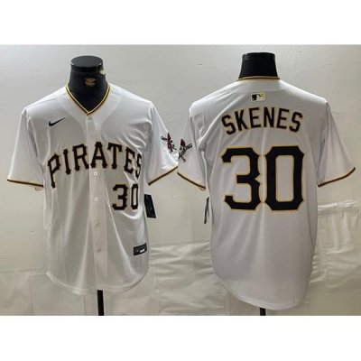 Men Pittsburgh Pirates 30 Paul Skenes white Stitched Baseball Jersey