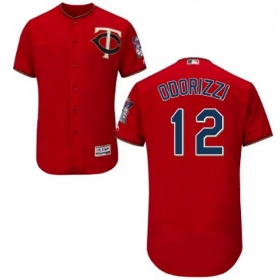 Mens Majestic Minnesota Twins 12 Jake Odorizzi Authentic Scarlet Alternate Flex Base Authentic Collection MLB Jersey