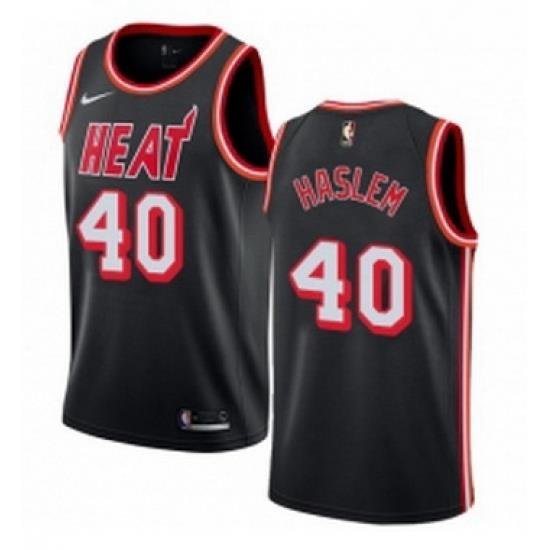 Womens Nike Miami Heat 40 Udonis Haslem Authentic Black Black Fashion Hardwood Classics NBA Jersey