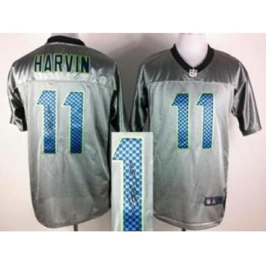 Nike Seattle Seahawks 11 Percy Harvin Grey Shadow Signed NFL Jersey