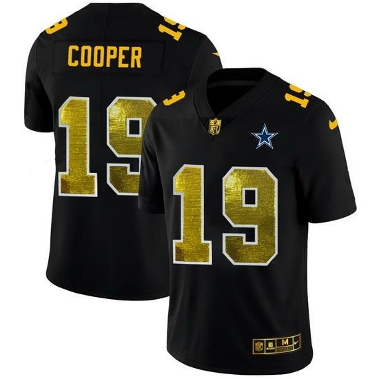 Dallas Cowboys 19 Amari Cooper Men Black Nike Golden Sequin Vapor Limited NFL Jersey