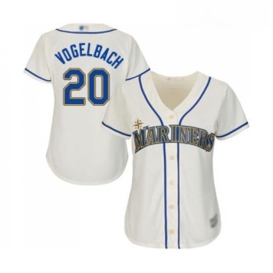 Womens Seattle Mariners 20 Dan Vogelbach Replica Cream Alternate Cool Base Baseball Jersey