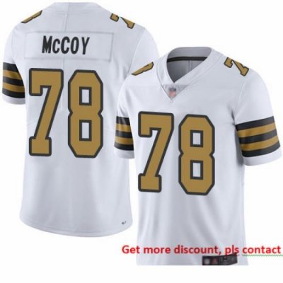 Saints 78 Erik McCoy White Men Stitched Football Limited Rush Jersey