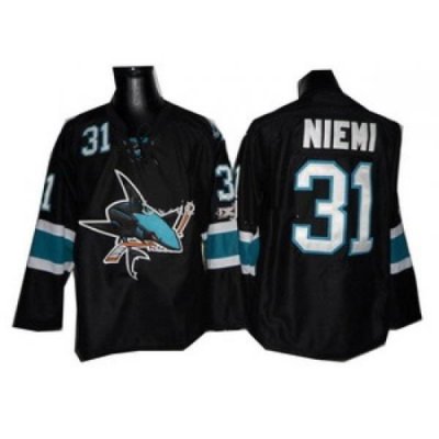 San Jose Sharks Ice Hockey 31 Antti Niemi Black Jerseys