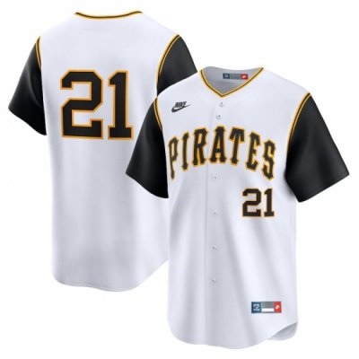 Men Pittsburgh Pirates 21 Roberto Clemente Nike White Throwback Cooperstown Limited Jersey