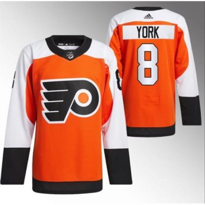 Men Philadelphia Flyers 8 Cam York 2023 24 Orange Stitched Jersey