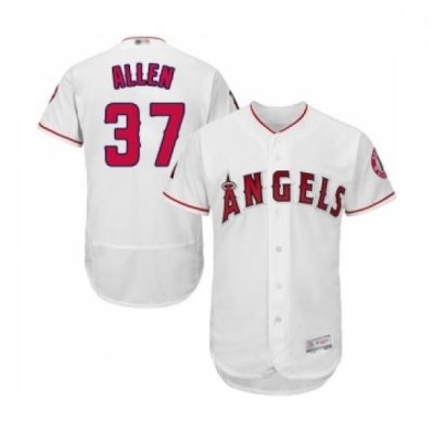 Mens Los Angeles Angels of Anaheim 37 Cody Allen White Home Flex Base Authentic Collection Baseball Jersey