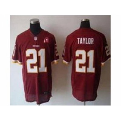 Nike Washington Redskins 21 Fred Taylor Red Elite80TH Patch NFL Jersey