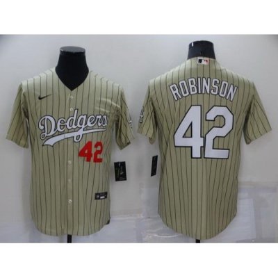 Men Los Angeles Dodgers 42 Jackie Robinson Cream Cool Base Stitched jersey