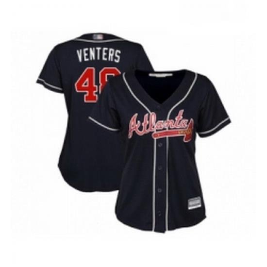 Womens Atlanta Braves 48 Jonny Venters Replica Blue Alternate Road Cool Base Baseball Jersey