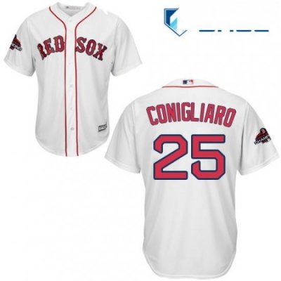 Youth Majestic Boston Red Sox 25 Tony Conigliaro Authentic White Home Cool Base 2018 World Series Champions MLB Jersey