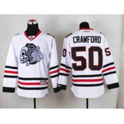 nhl jerseys chicago blackhawks #50 crawford white-1[the skeleton head]