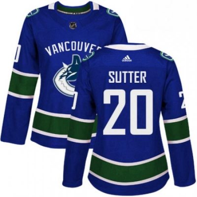 Womens Adidas Vancouver Canucks 20 Brandon Sutter Premier Blue Home NHL Jersey