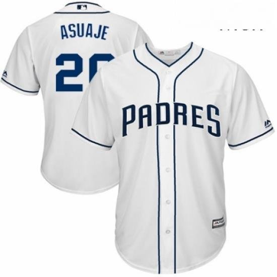 Mens Majestic San Diego Padres 20 Carlos Asuaje Replica White Home Cool Base MLB Jersey