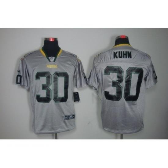 Nike Green Bay Packers 30 John Kuhn Grey Elite Lights Out NFL Jersey