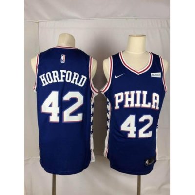 76ers 42 Al Horford Blue Nike Throwback Swingman Jersey