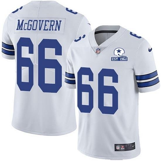 Nike Cowboys 66 Connor McGovern White Men Stitched With Established In 1960 Patch NFL Vapor Untouchable Limited Jersey