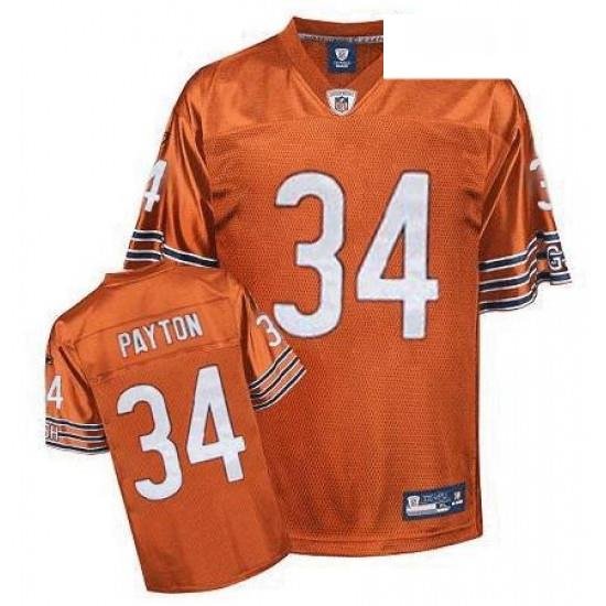 Reebok Chicago Bears 34 Walter Payton Orange Alternate Premier EQT Throwback NFL Jersey