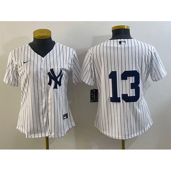 Women NeW York Yankees 13 Alex Rodriguez White Cool Base Stitched Jersey