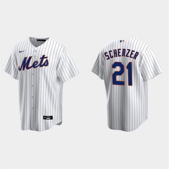 Men NeW York Mets 21 Max Scherzer White Cool Base Stitched Baseball jersey