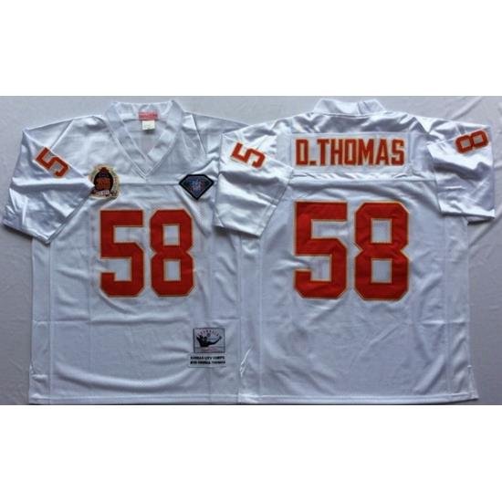 Men Kansas City Chiefs 58 Derrick Thomas White M&N Throwback Jersey