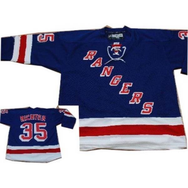 New York Rangers Hockey Authentic Jerseys #35 Mike Richter Blue Jersey