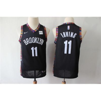 Youth Nets 11 Kyrie Irving Black Youth City Edition Nike Swingman Jersey