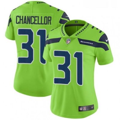 Womens Nike Seattle SeahaWks 31 Kam Chancellor Elite Green Rush Vapor Untouchable NFL Jersey