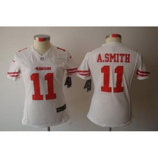 Women Nike San Francisco 49ers 11 Smith White Color[NIKE LIMITED Jersey]