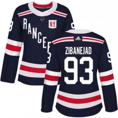 Womens Adidas New York Rangers 93 Mika Zibanejad Authentic Navy Blue 2018 Winter Classic NHL Jersey